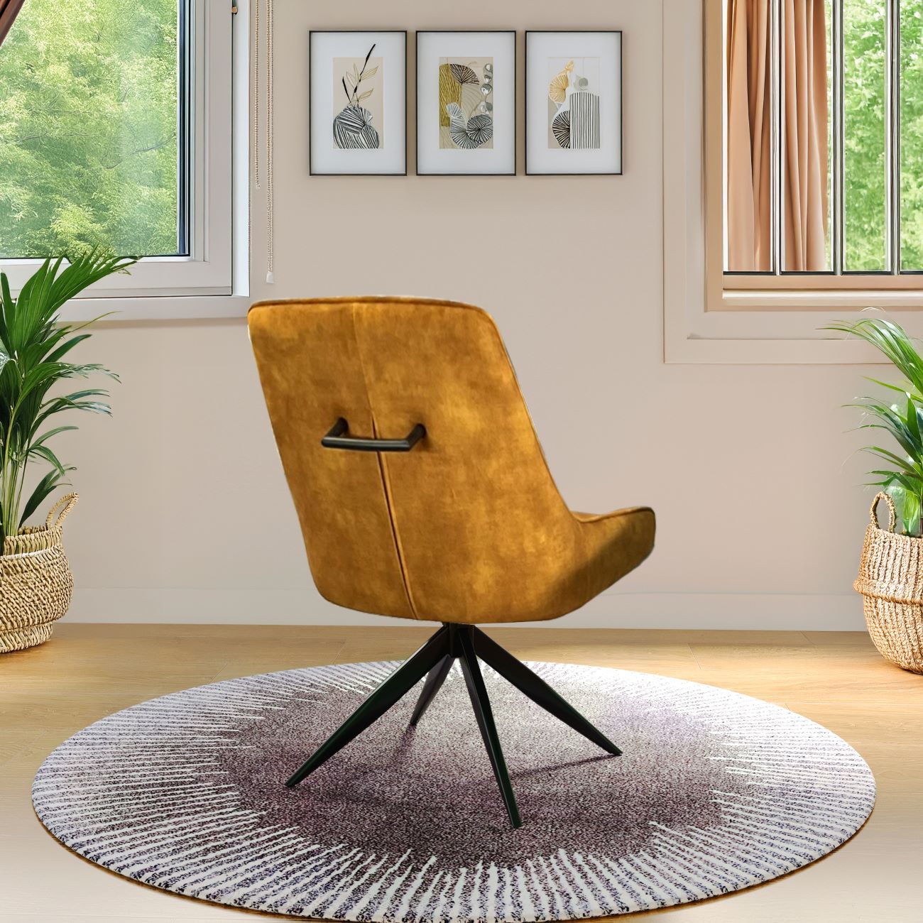 Oxford Black and 6 Russell Chairs Mixed Colours Dining Set