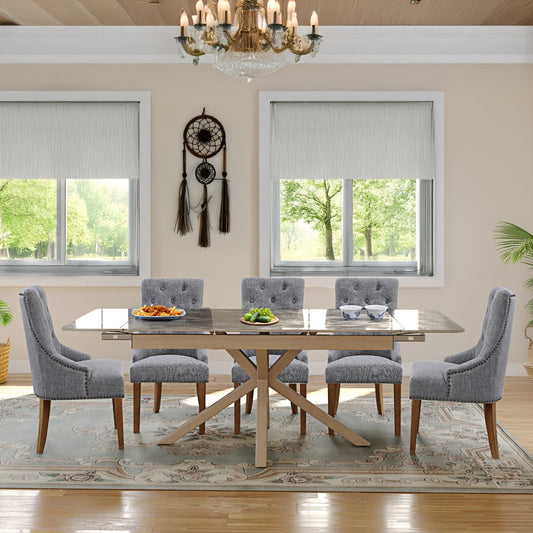 Oxford Beech with 6 Serena Chairs Dining Set