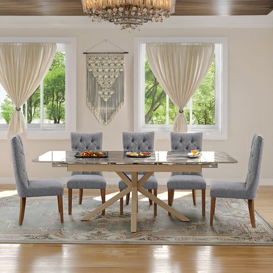 Oxford Beech with 6 Venus Chairs Dining Set
