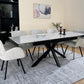 Oxford Dining Table Set White with 6 Brutas 360 Auto Spin Chairs Hevre 22