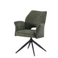 Oxford Black and 6 Tulip Chairs with Armrest Green Dining Set