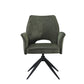 Oxford Black and 6 Tulip Chairs with Armrest Green Dining Set
