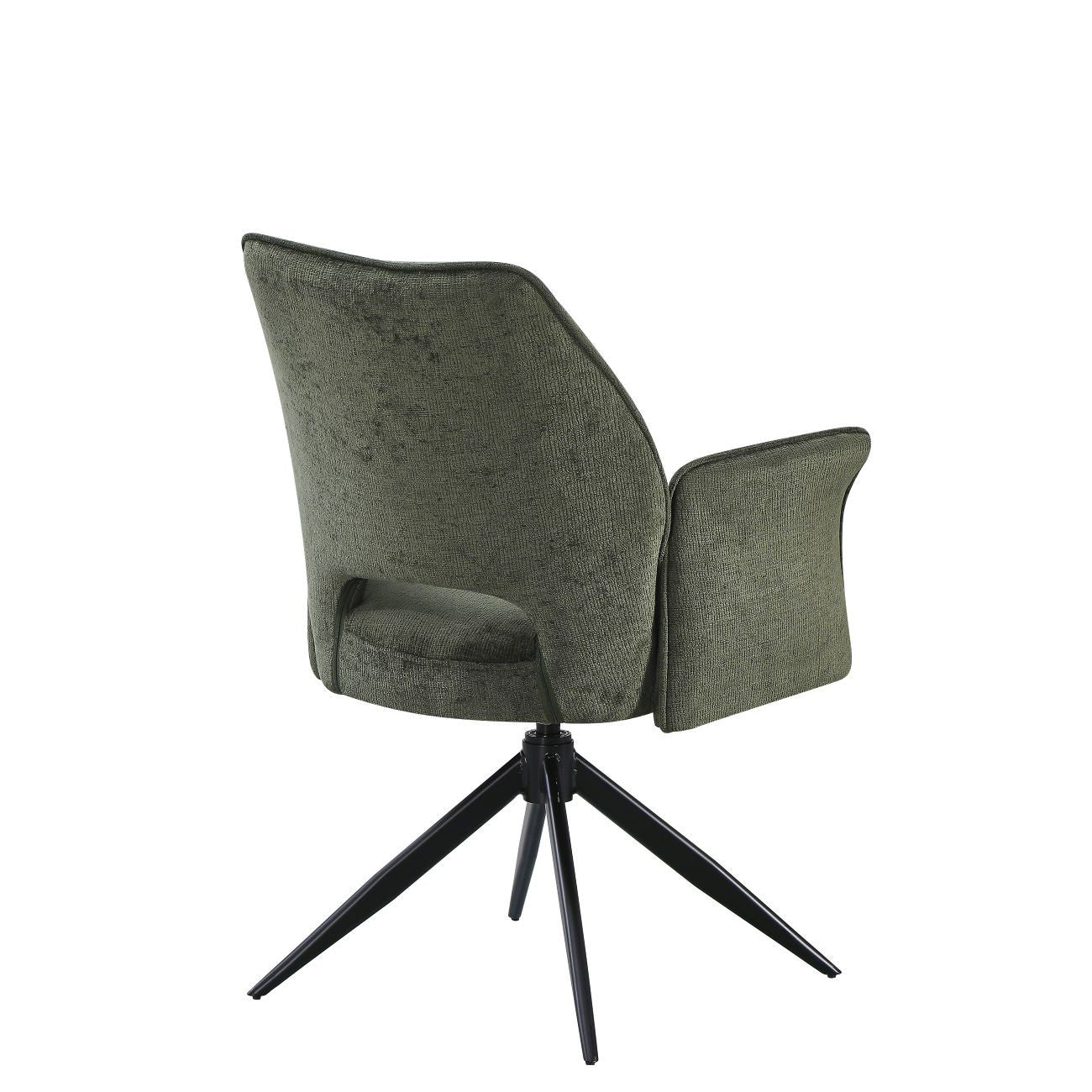 Oxford Black and 6 Tulip Chairs with Armrest Green Dining Set