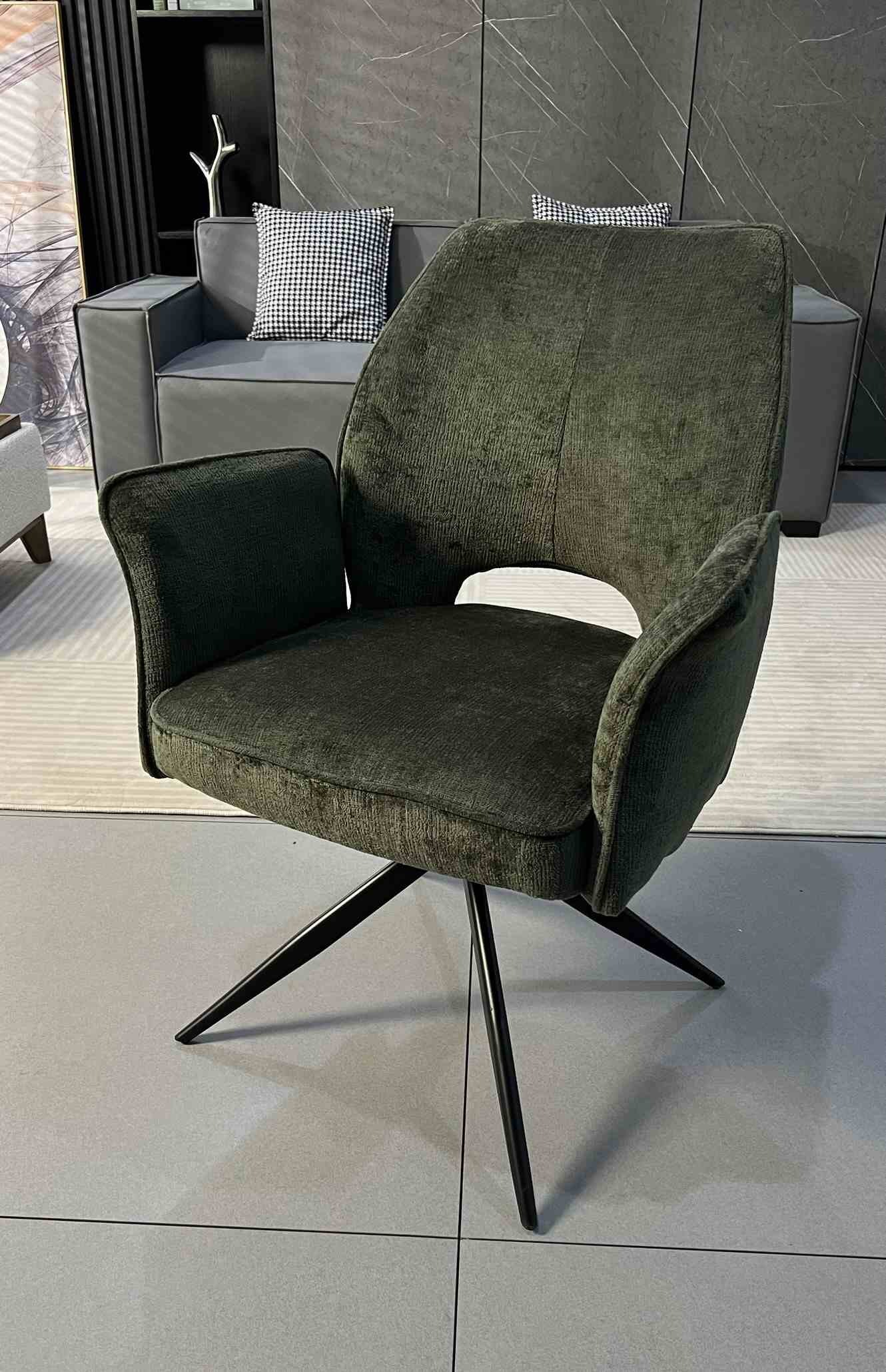 Tulip with Executive Spin (with armrest)  ( 360 Auto return spin) Green