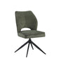 Oxford Black and 6 Tulip Chairs without Armrest Green Dining Set