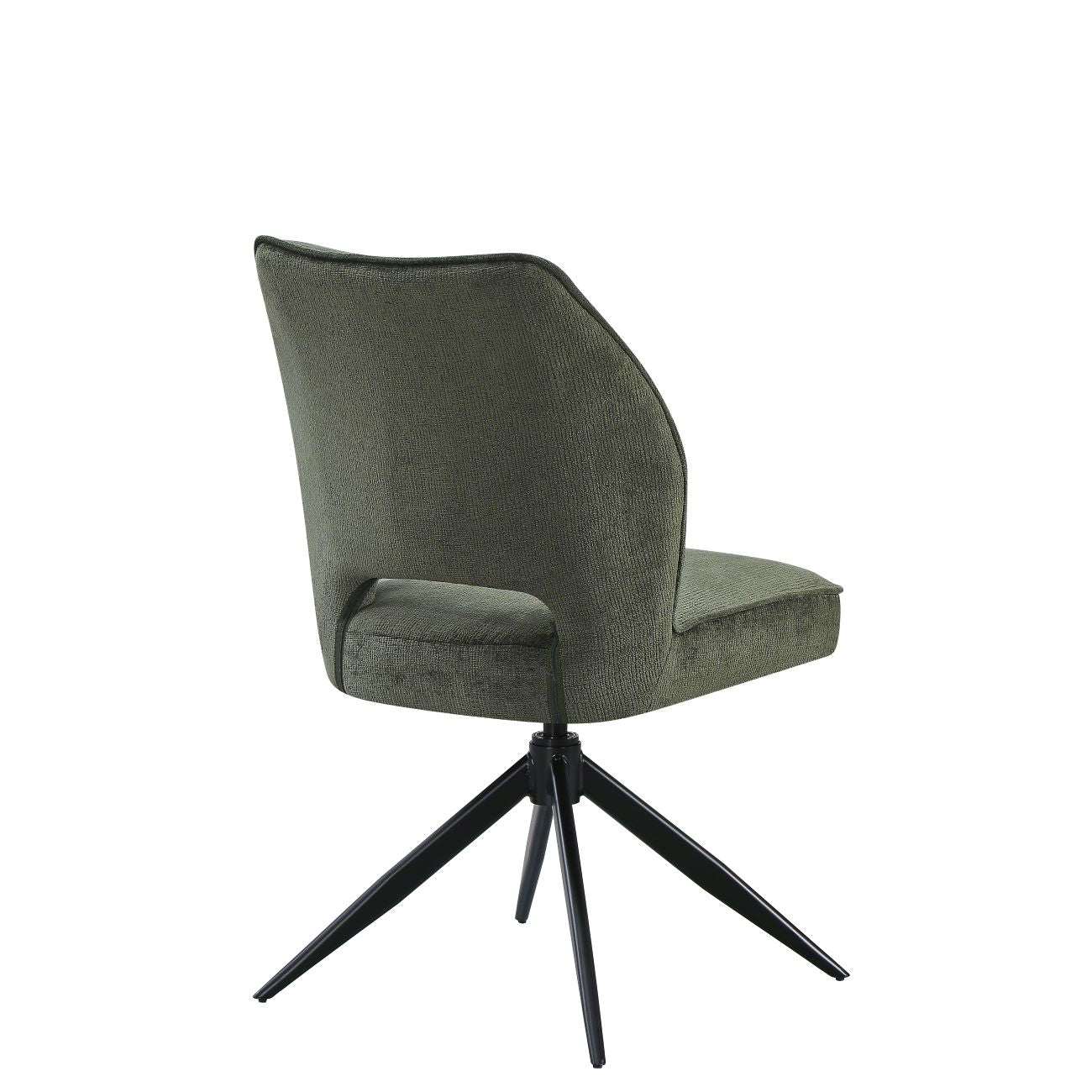 Oxford Black and 6 Tulip Chairs without Armrest Green Dining Set