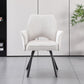 Oxford Black and 6 Tulip Chairs White with Armrest  Dining Set