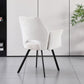 Cleo Twist White and 6 Tulip Chairs White without Armrest  Dining Set