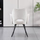 Cleo Twist White and 6 Tulip Chairs White without Armrest  Dining Set