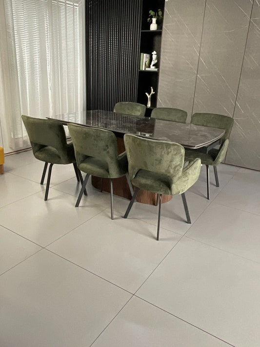 Urban Imani Dining Table Set Black with Brutas Chairs