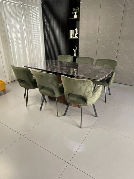 Urban Imani Dining Table Set Black with Brutas Chairs
