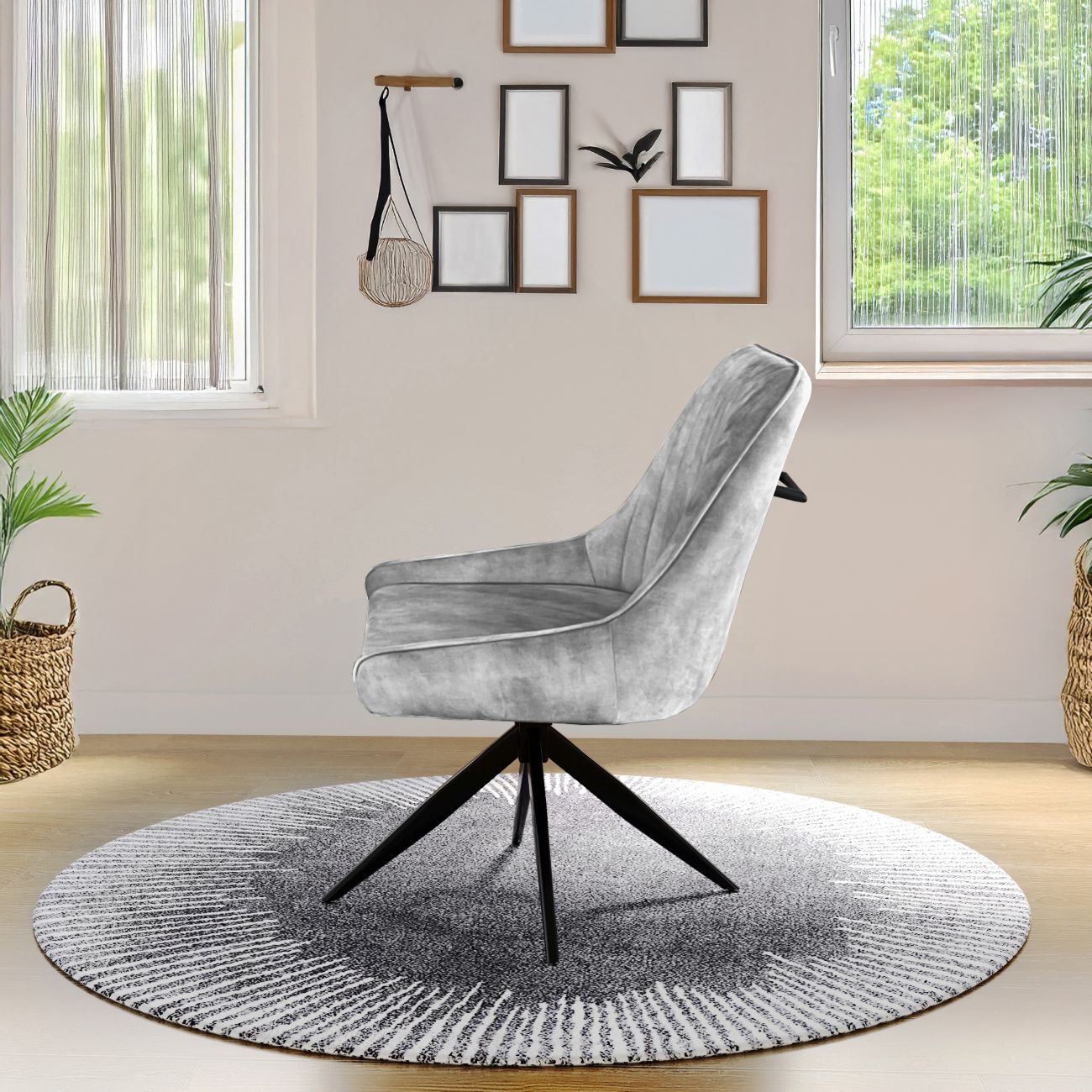 Oxford Black and 6 Russell Chairs Mixed Colours Dining Set