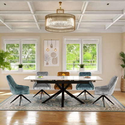 Oxford Black and 6 Russell Chairs Mixed Colours Dining Set