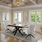 Oxford Black and 6 Tulip Chairs Grey Dining Set